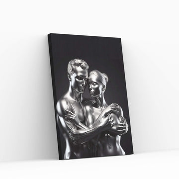 Metalic Love Couple Canvas Wall Art - Y Canvas