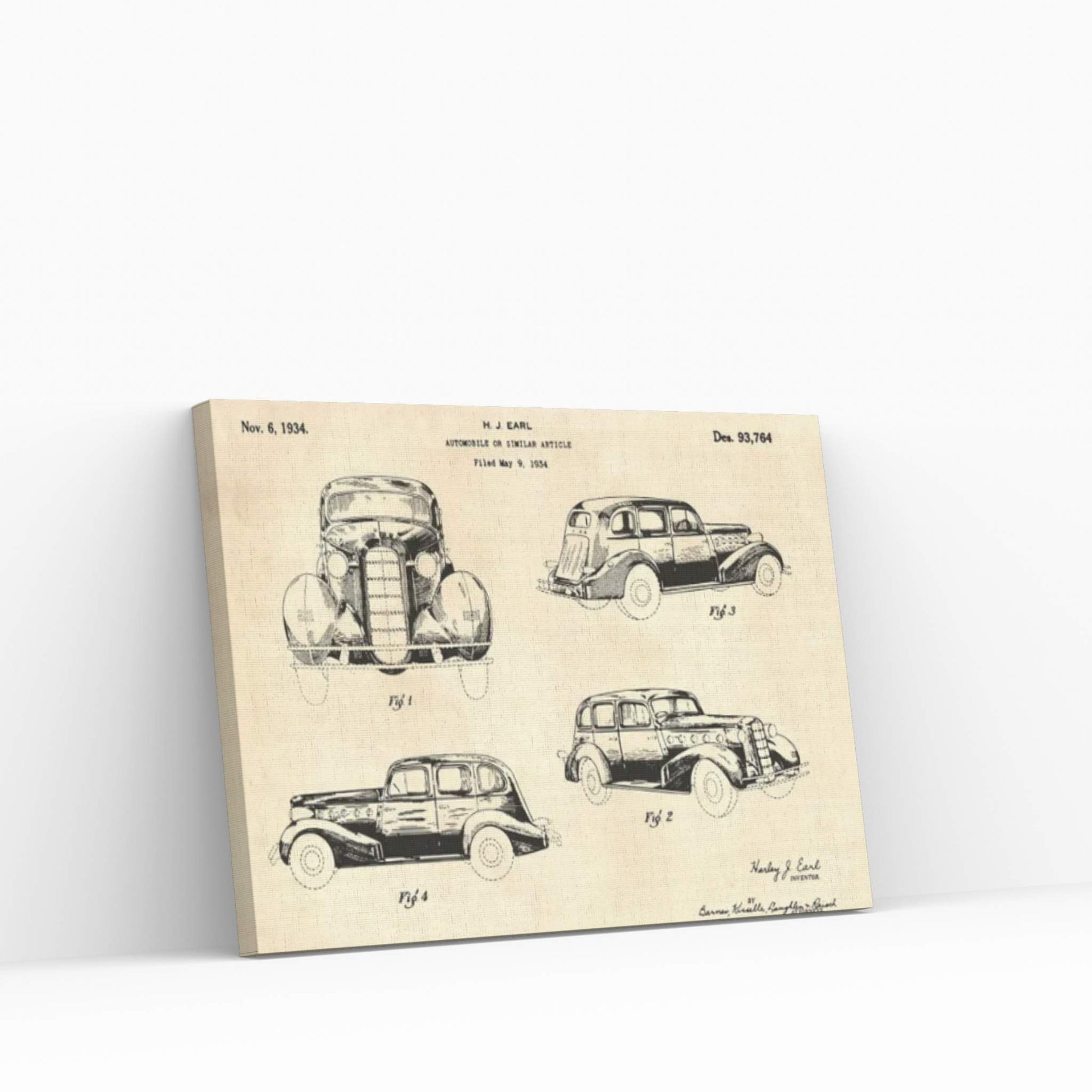 Automobile Patent II Canvas Wall Art - Y Canvas