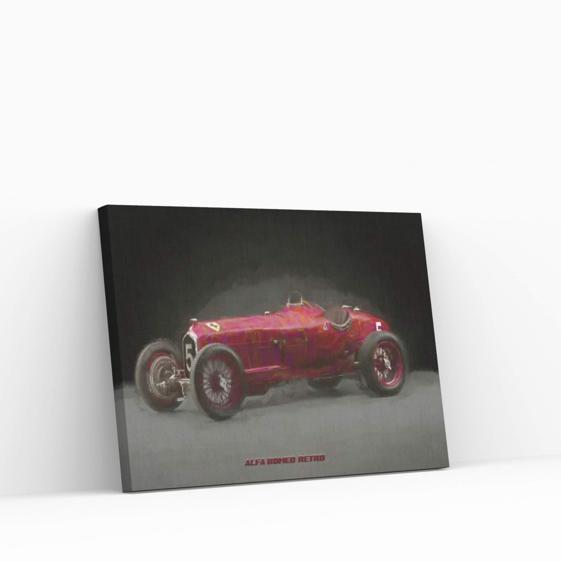 Alfa Romeo Retro In Watercolor Canvas Wall Art - Y Canvas
