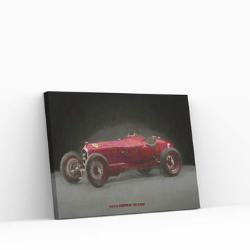 Alfa Romeo Retro In Watercolor Canvas Wall Art - Y Canvas