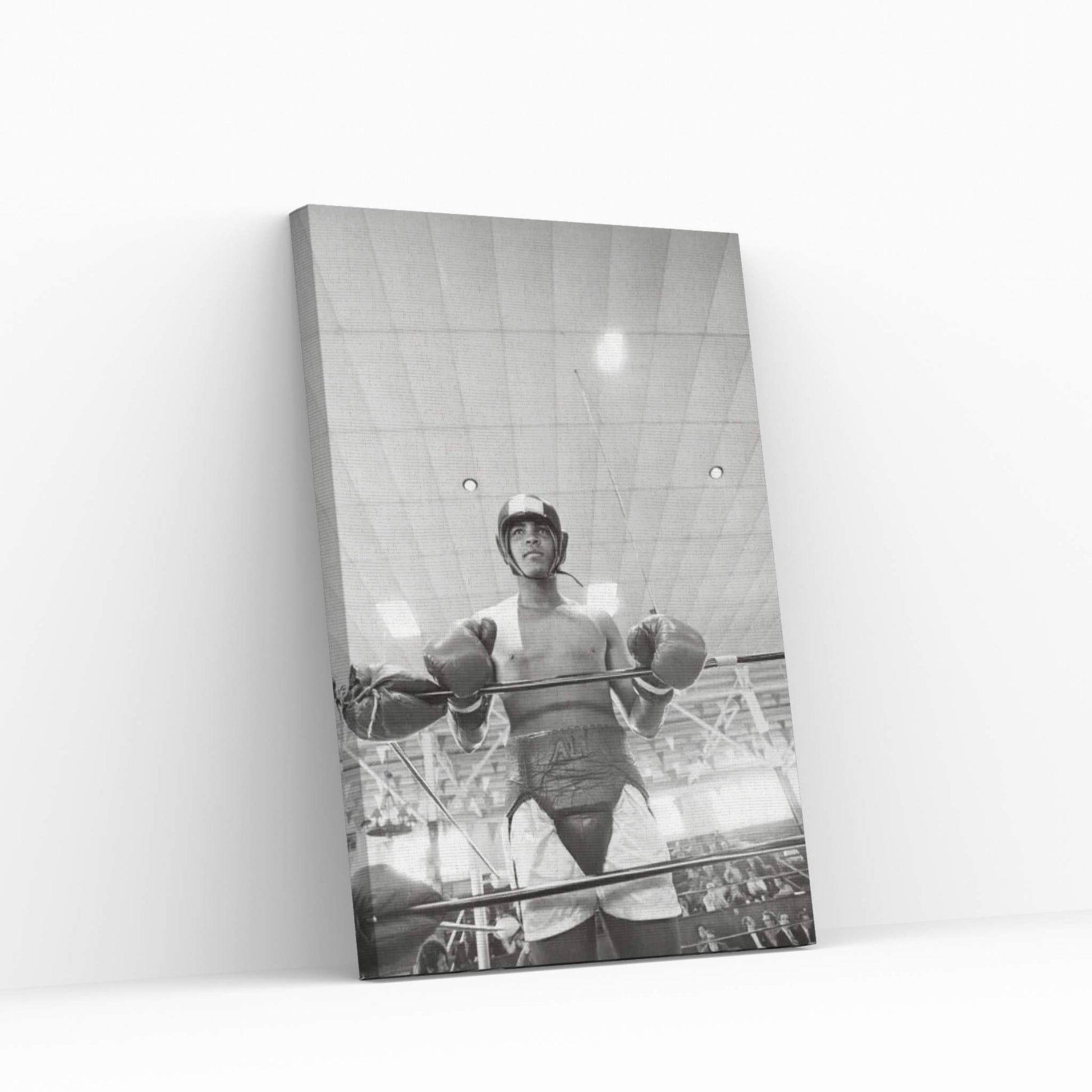 Muhammad Ali In Sparring Gear Canvas Wall Art - Y Canvas