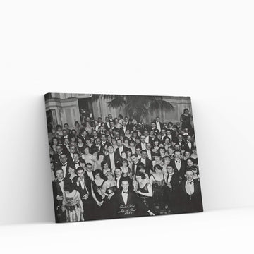 The Shining Overlook Hotel Poster, Dinner Ball Party, Black and White, Vintage Photo Print, Jack Nicholson, Stanley Kubrick, Jack Torrance Canvas Wall Art - Y Canvas