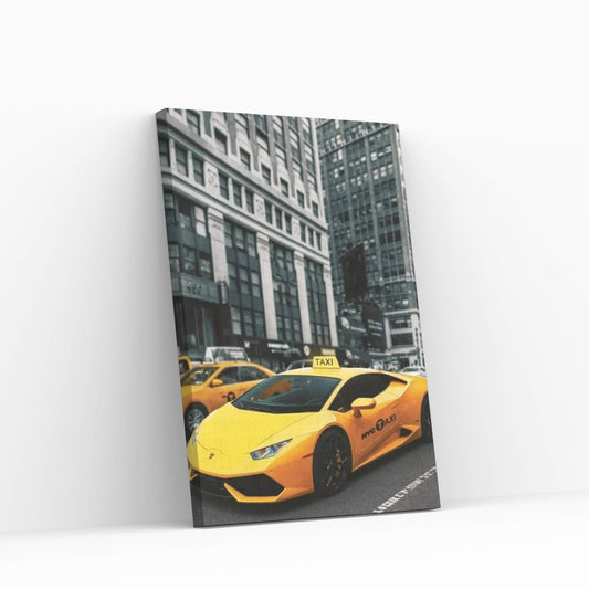 Lamborghini Taxi Canvas Wall Art - Y Canvas