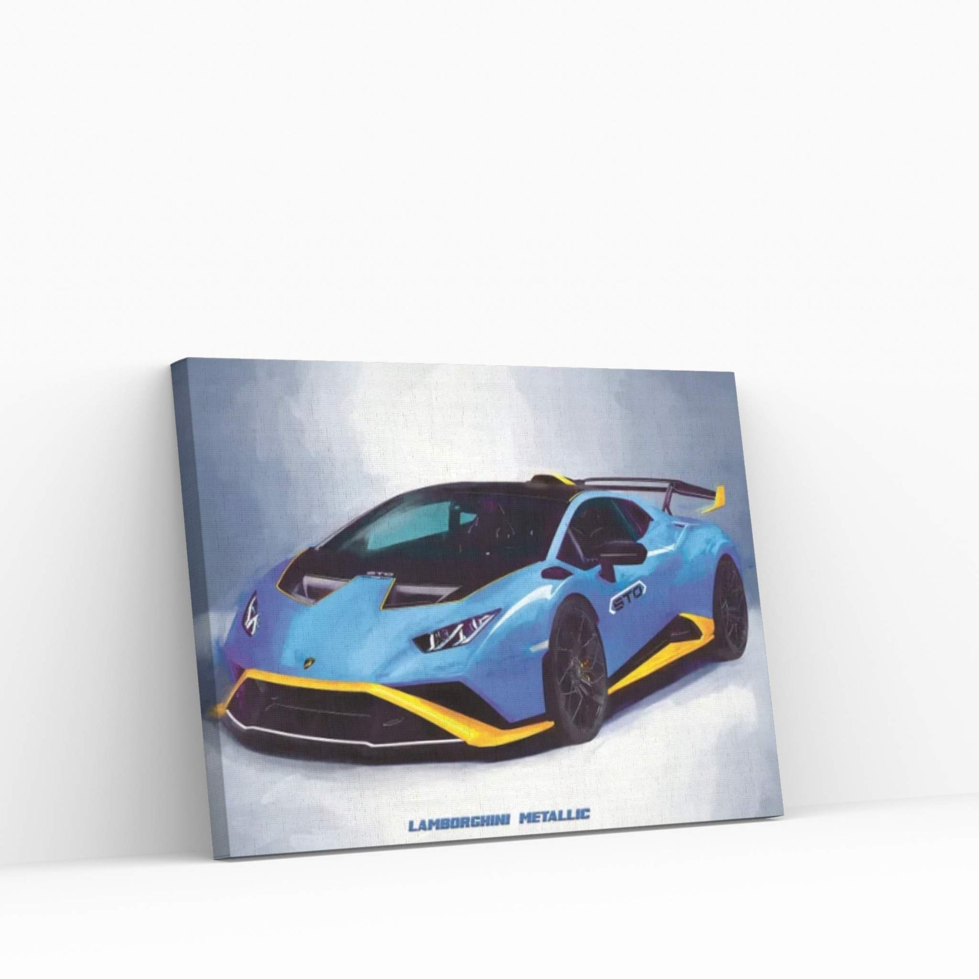 Lamborghini Metallic In Watercolor Canvas Wall Art - Y Canvas