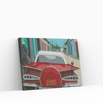Red Car Canvas Wall Art - Y Canvas