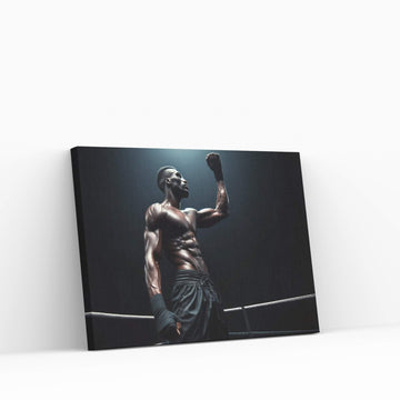 Black African Boxer, Fist and Victory, Boxing Canvas Wall Art - Y Canvas