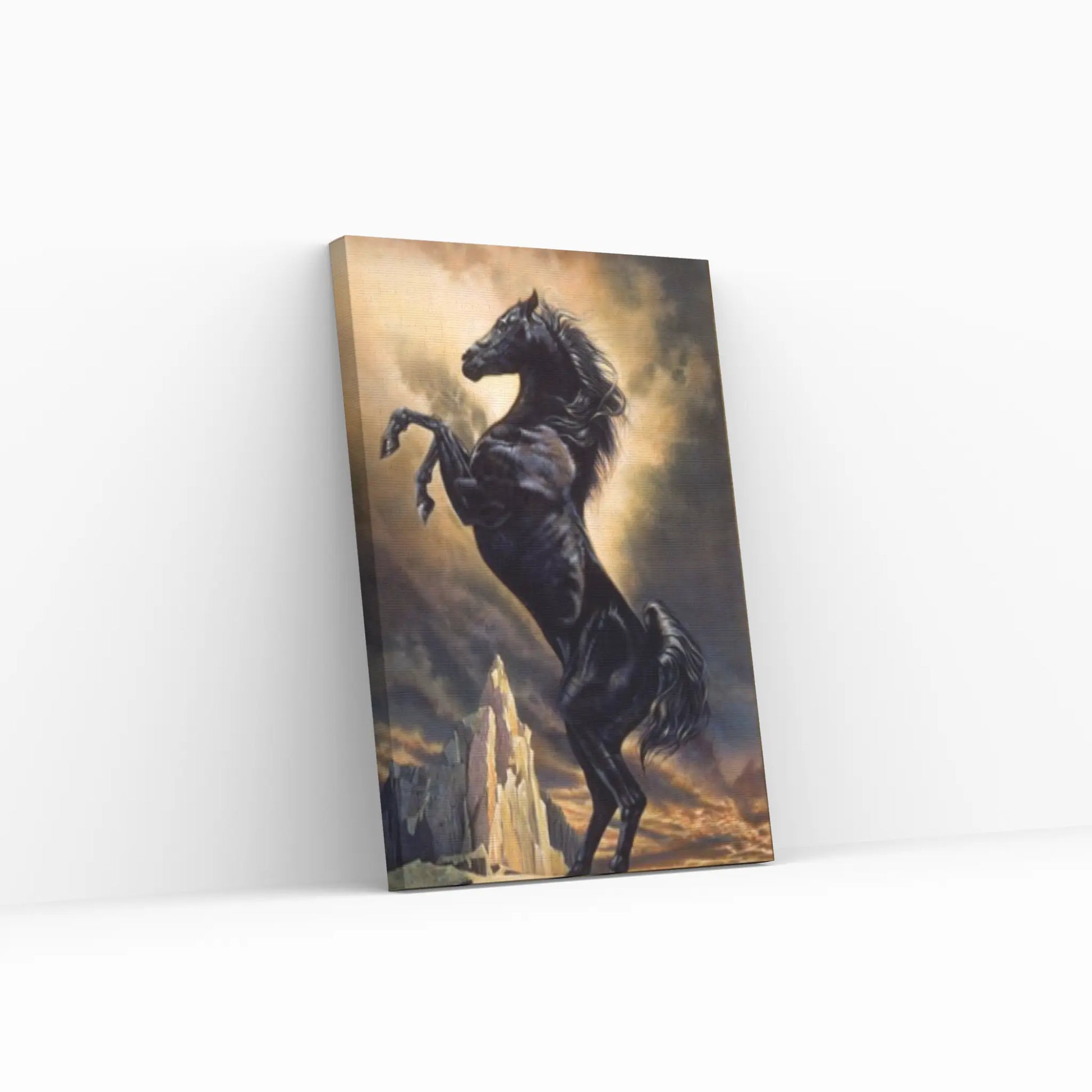 Large Black Horse Print Poster Canvas Art Animal Art Horse Wall Art Horse Wall Decor Animal Painting Horse Canvas Wall Art Horse Print - Y Canvas