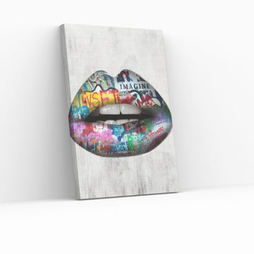 Banksy Poster, Sexy Lip Art Canvas Decor, Print Poster Graffiti Wall Art - Y Canvas
