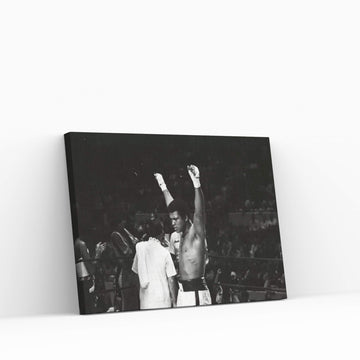 Muhammad Ali With Hands Raised Canvas Wall Art - Y Canvas