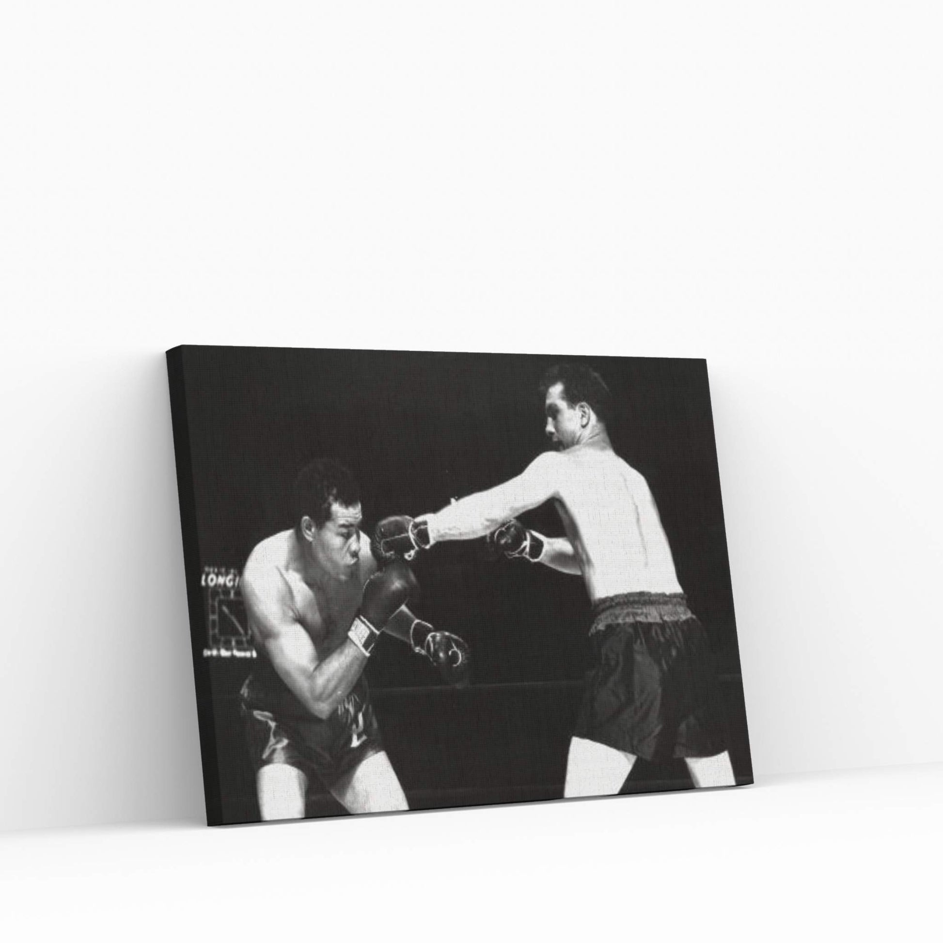 American boxer Joe Louis fighting with Billy Conn 1946 Canvas Wall Art - Y Canvas