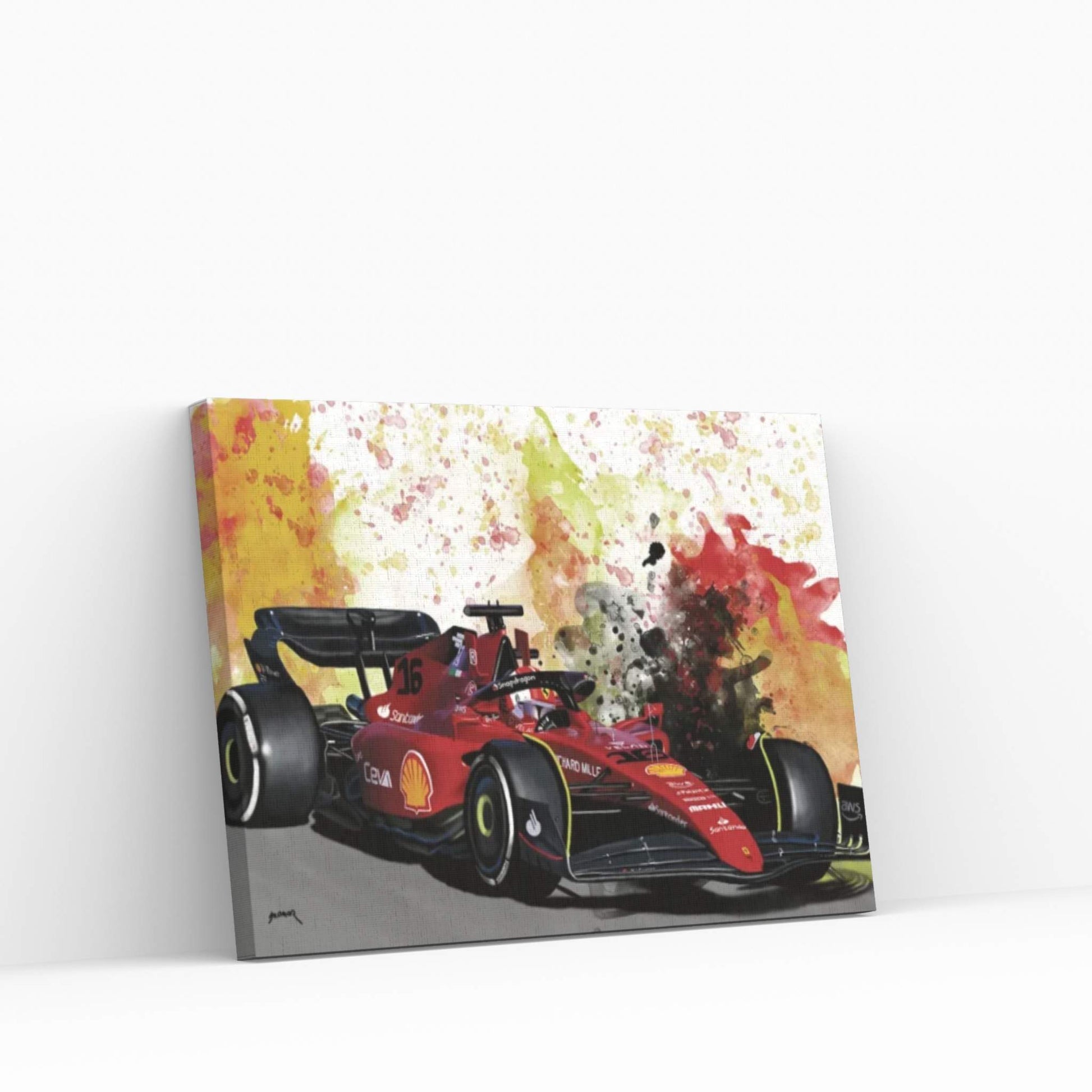 Leclerc's Racecar Canvas Wall Art - Y Canvas