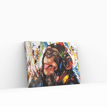 Banksy Poster, Colourful Monkey Wall Canvas, Street Graffiti Decor, Graffiti Canvas Painting - Y Canvas