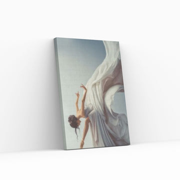 White Ballerina Art Canvas Wall Art Print, Wall Art on Canvas, Girl art canvas - Y Canvas