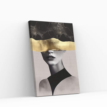 Modern Woman Gold Details Canvas Wall Art - Y Canvas