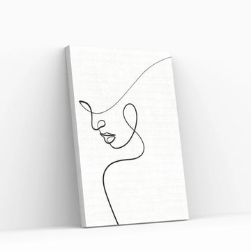 One Line Woman Canvas Wall Art - Y Canvas