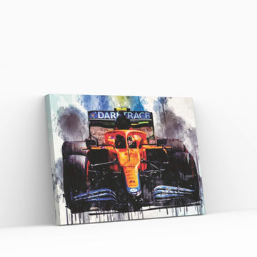 Lando Norris Raceway Mclaren Mcl35M On Track Formula 1 2021 F1 Cars Sportscars Canvas Wall Art - Y Canvas