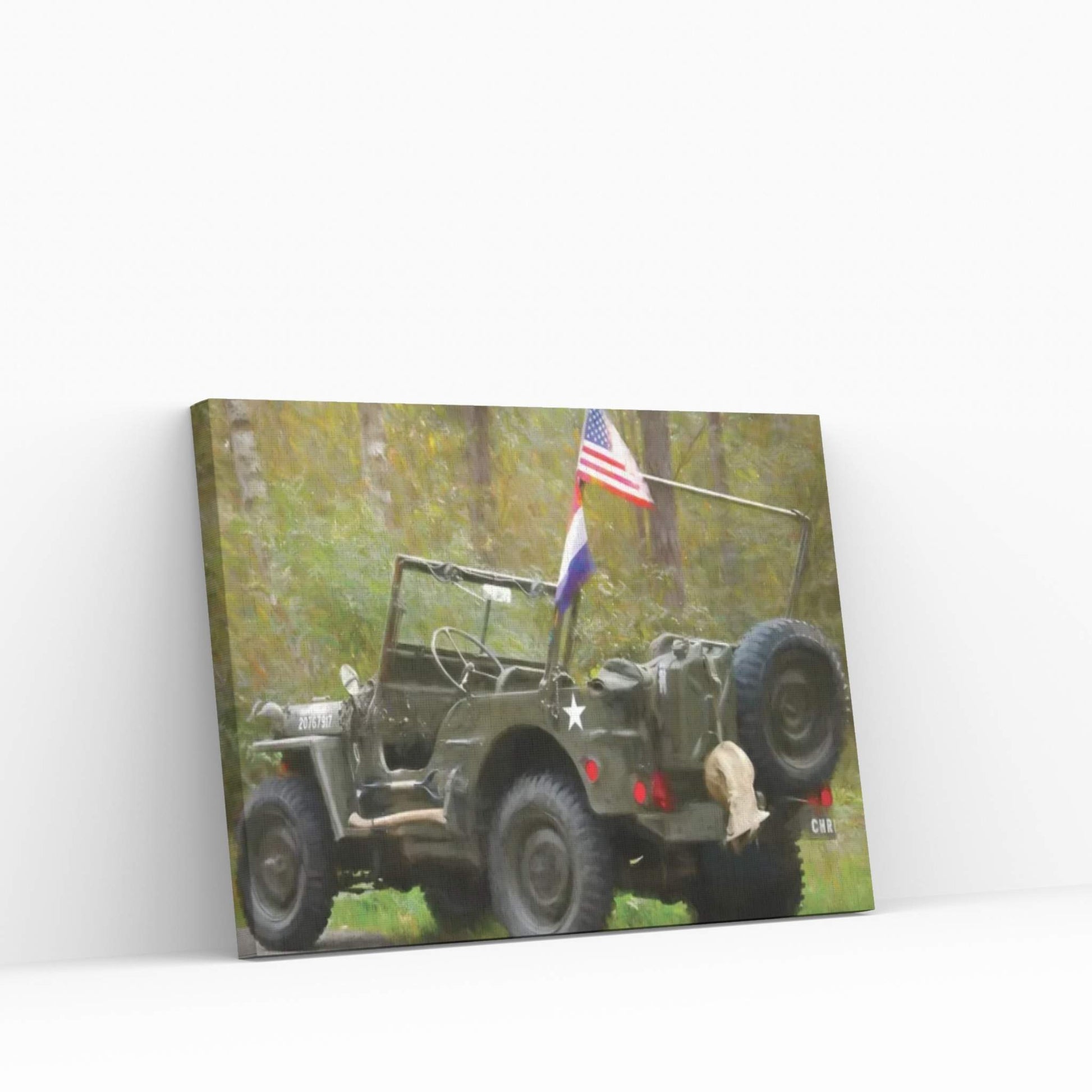 Jeep Willys In Watercolor Canvas Wall Art - Y Canvas