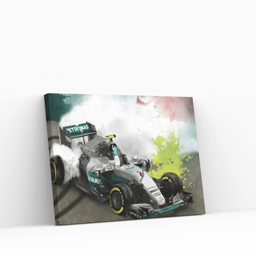 Nico Rosberg Title Win Canvas Wall Art - Y Canvas