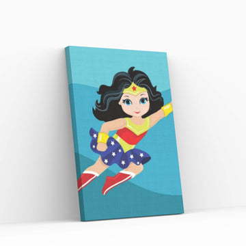 Wonder Women In Flight Canvas Wall Art - Y Canvas