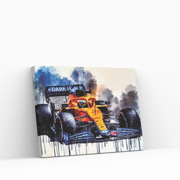 Daniel Ricciardo Mclaren Mcl35M On Track Raceway Formula 1 2021 F1 Cars Sportscars Canvas Wall Art - Y Canvas