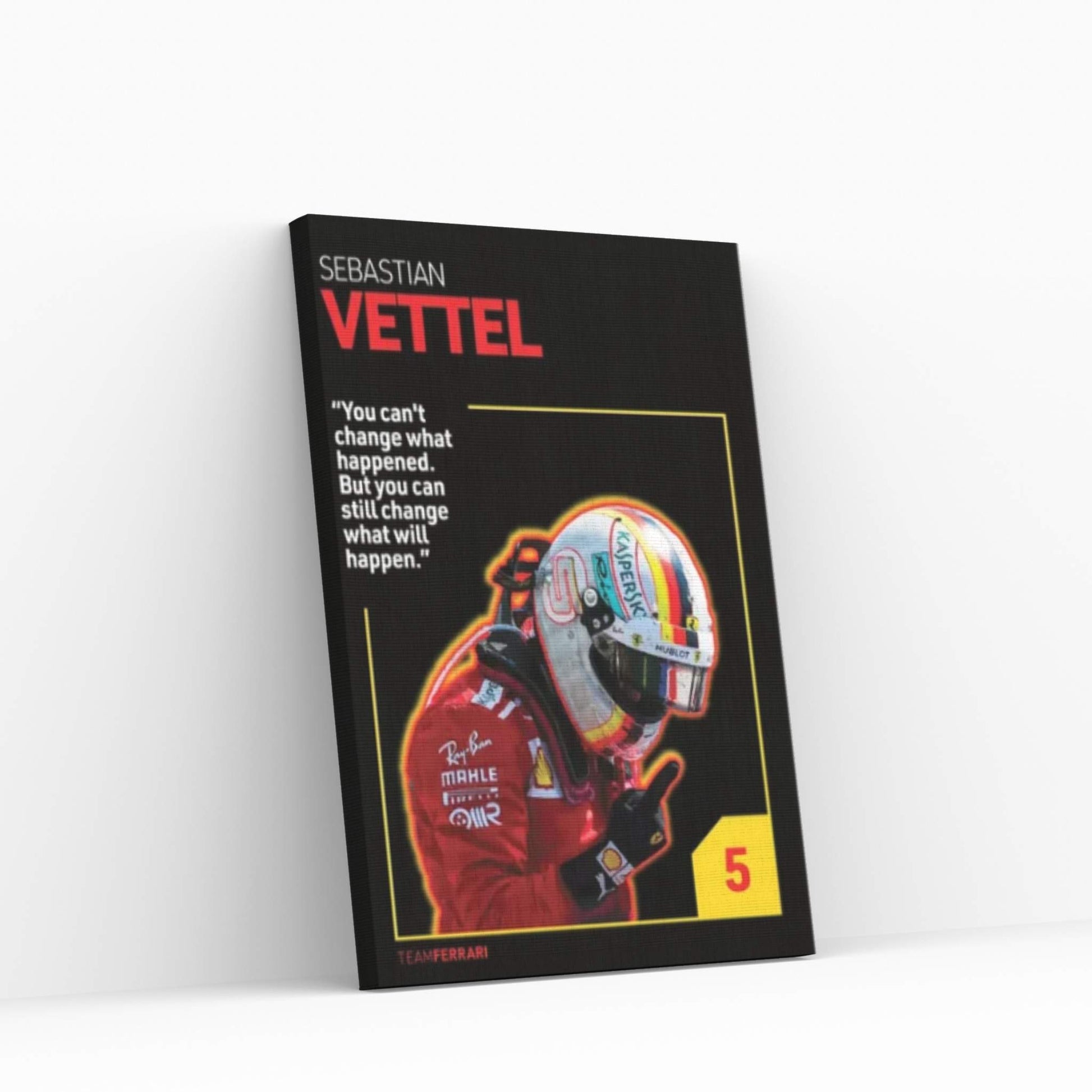 Sebastian Vettel (Black) Canvas Wall Art - Y Canvas