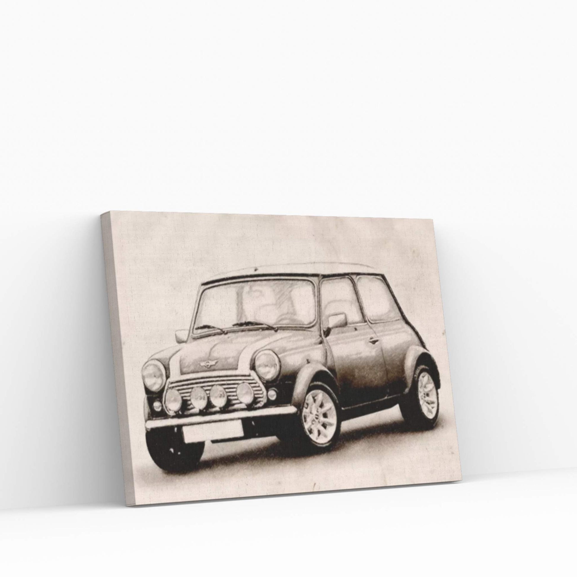 Mini Cooper Sketch Canvas Wall Art - Y Canvas