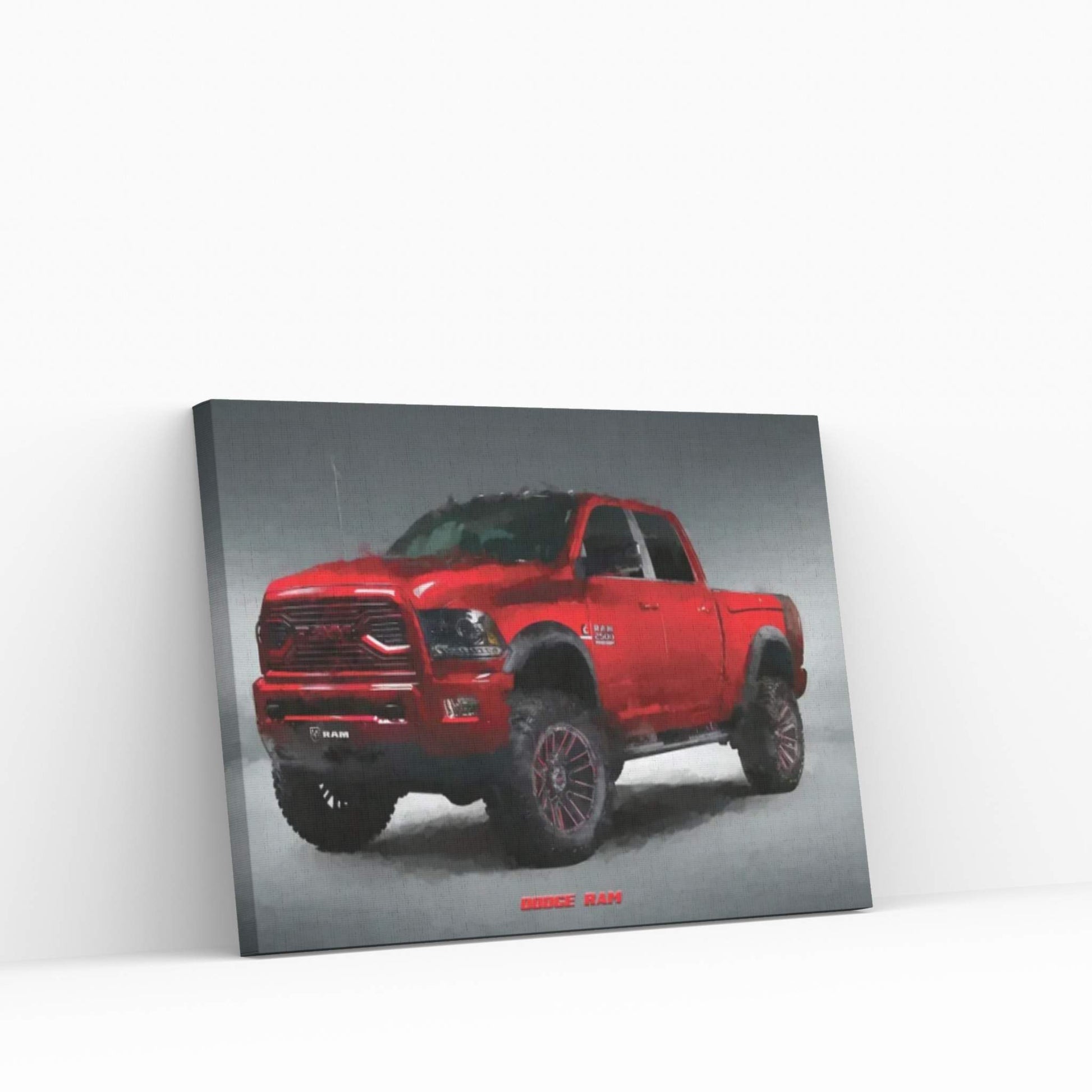 Dodge Ram In Watercolor Canvas Wall Art - Y Canvas