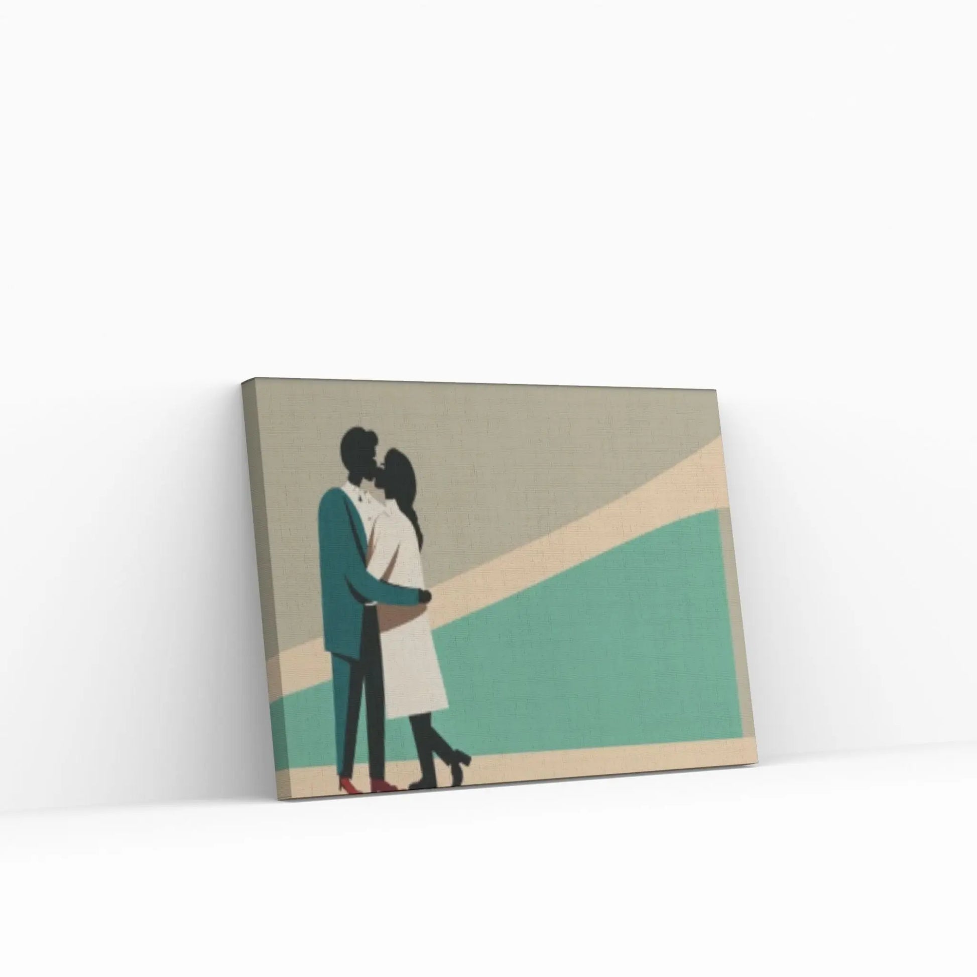 Love Canvas Decor, Hugging Couples, Love Wall Decor, Kissing Man and Woman Art - Y Canvas