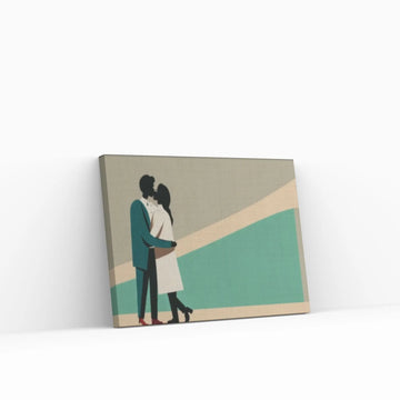 Love Canvas Decor, Hugging Couples, Love Wall Decor, Kissing Man and Woman Art - Y Canvas