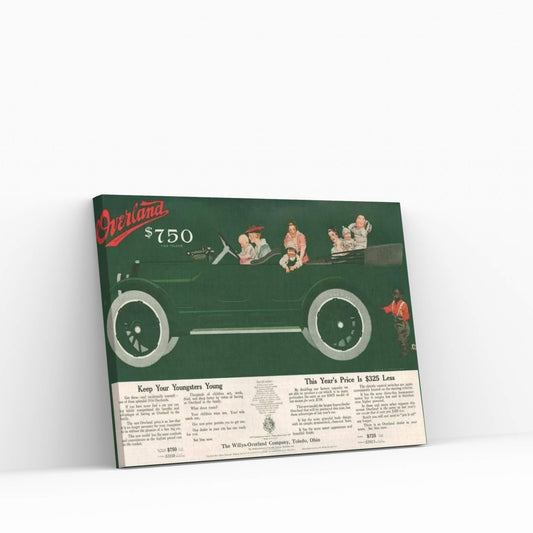 1915 Willys-Overland Magazine Advert Canvas Wall Art - Y Canvas
