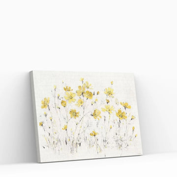 Wildflowers I Bright Yellow Canvas Wall Art - Y Canvas
