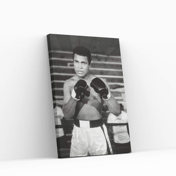 Muhammad Ali With A Fierce Glare While Training Canvas Wall Art - Y Canvas