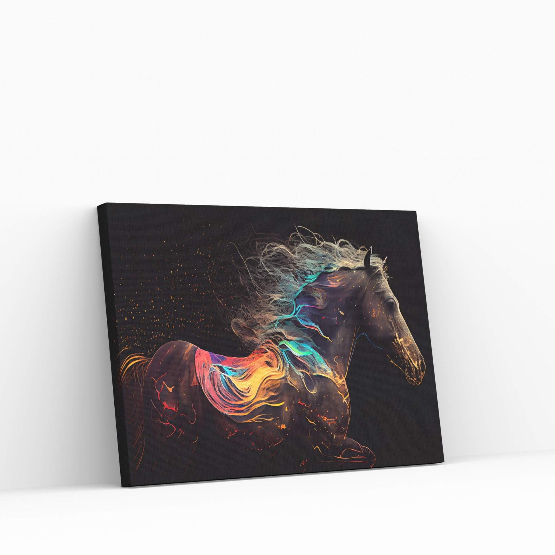 Colorful Horse Modern Abstract Animal Canvas Wall Art - Y Canvas