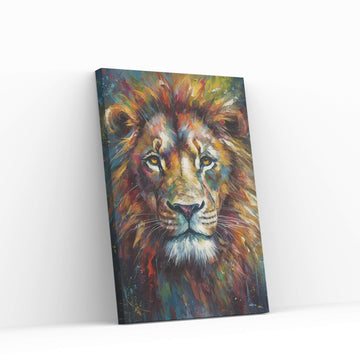 Lion Portrait , Animal Lion Canvas Wall Art Print - Y Canvas