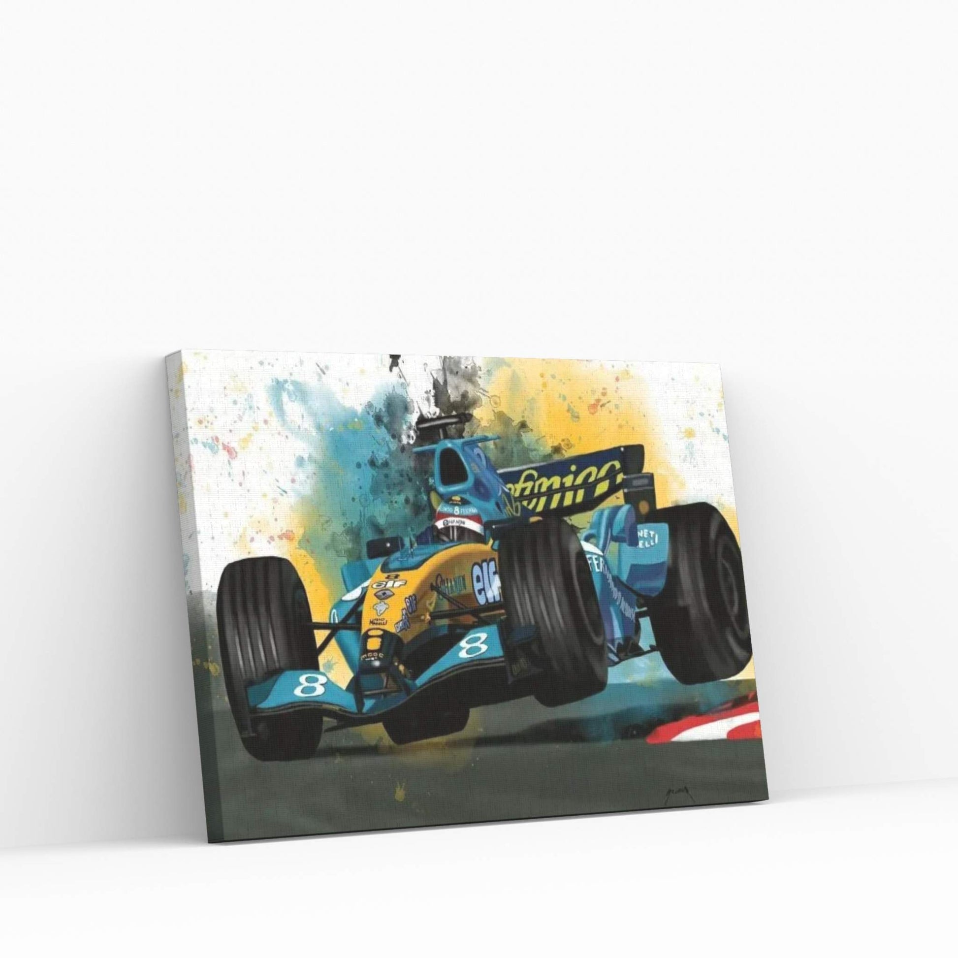 Alonso's Racecar Canvas Wall Art - Y Canvas