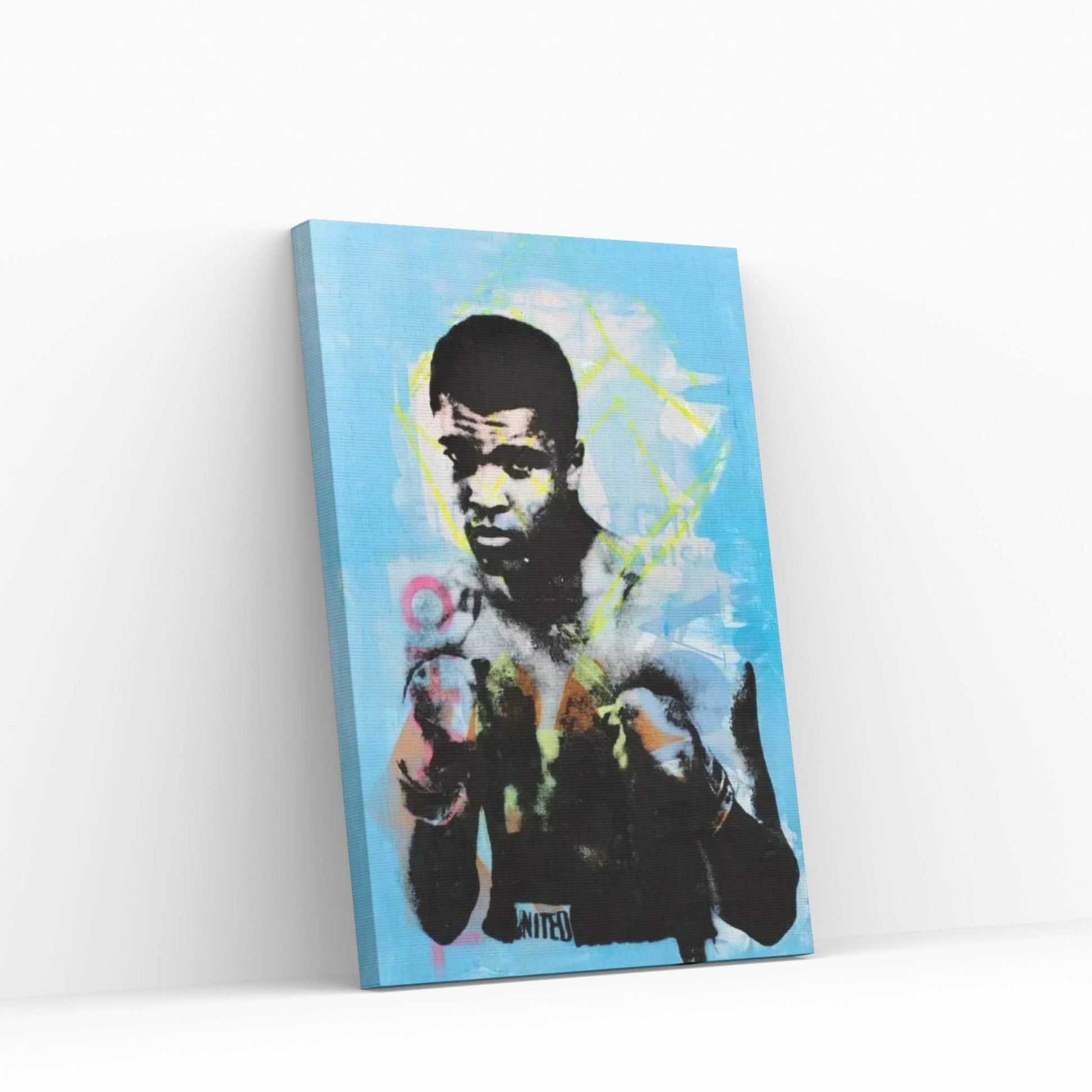 Muhammad Ali - Blue Canvas Wall Art - Y Canvas