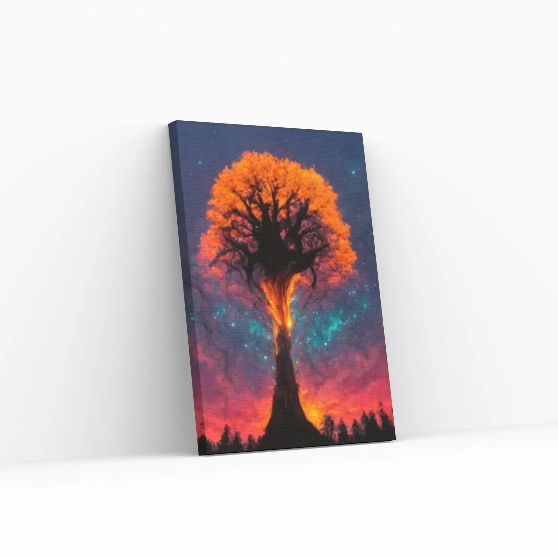 Day-Night Tree Forest Canvas Wall Art - Y Canvas