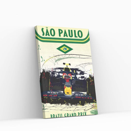 Max Verstappen, San Paulo Grand Prix, Brazil Grand Prix F1 Poster Canvas Wall Art - Y Canvas