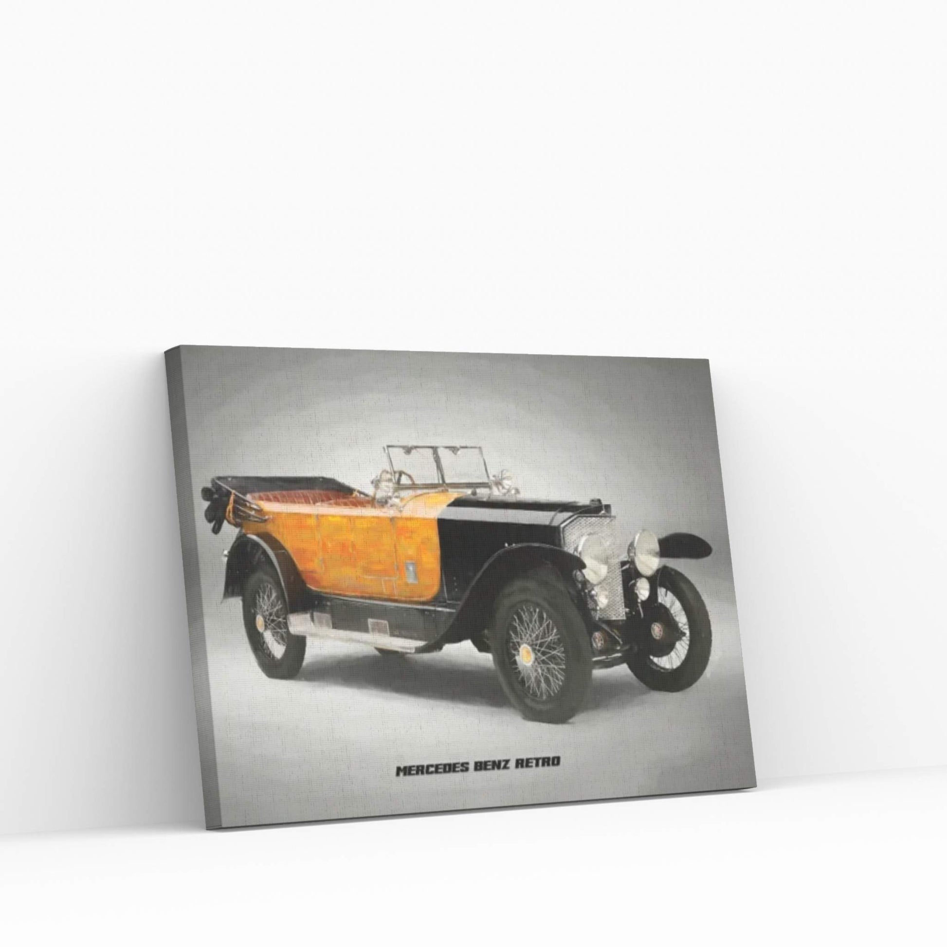 Mercedes Benz Retro In Watercolor Canvas Wall Art - Y Canvas