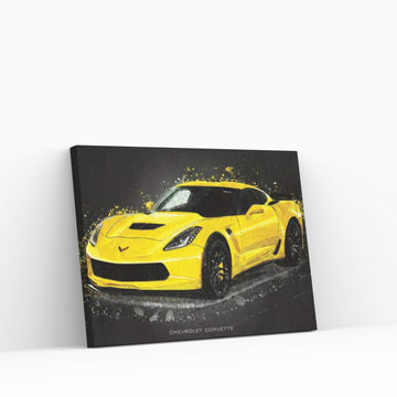 Chevrolet Corvette Acrylic Canvas Wall Art - Y Canvas