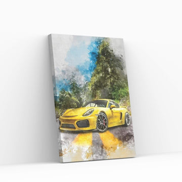 Porsche Cayman GT4 Canvas Wall Art - Y Canvas