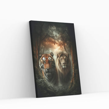 Lion Tiger Animal Canvas Wall Art Home Decor - Y Canvas