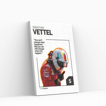 Sebastian Vettel (White) Canvas Wall Art - Y Canvas