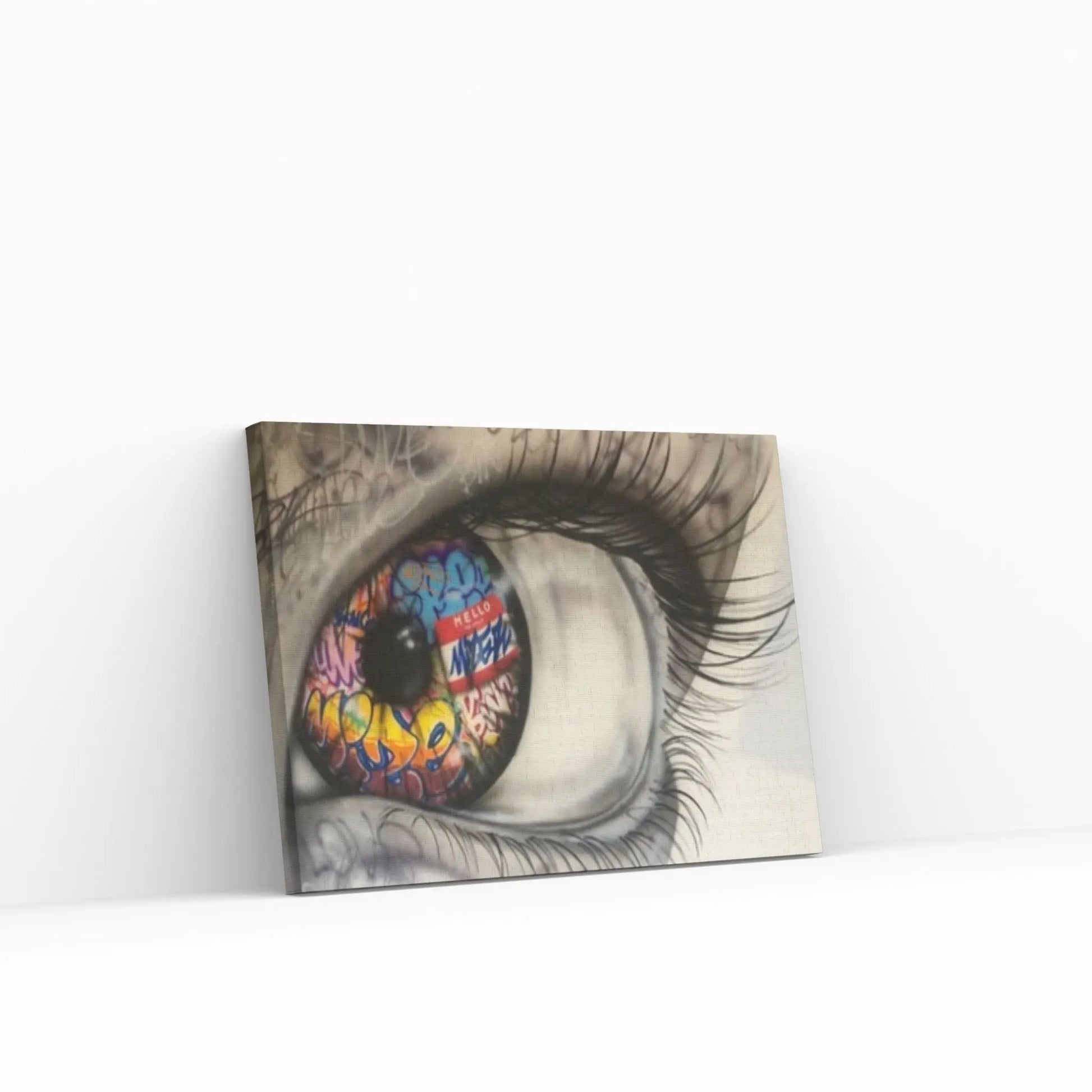 Banksy Canvas Wall Art, Big Eye Graffiti Painting Art Print, Graffiti Canvas Painting - Y Canvas