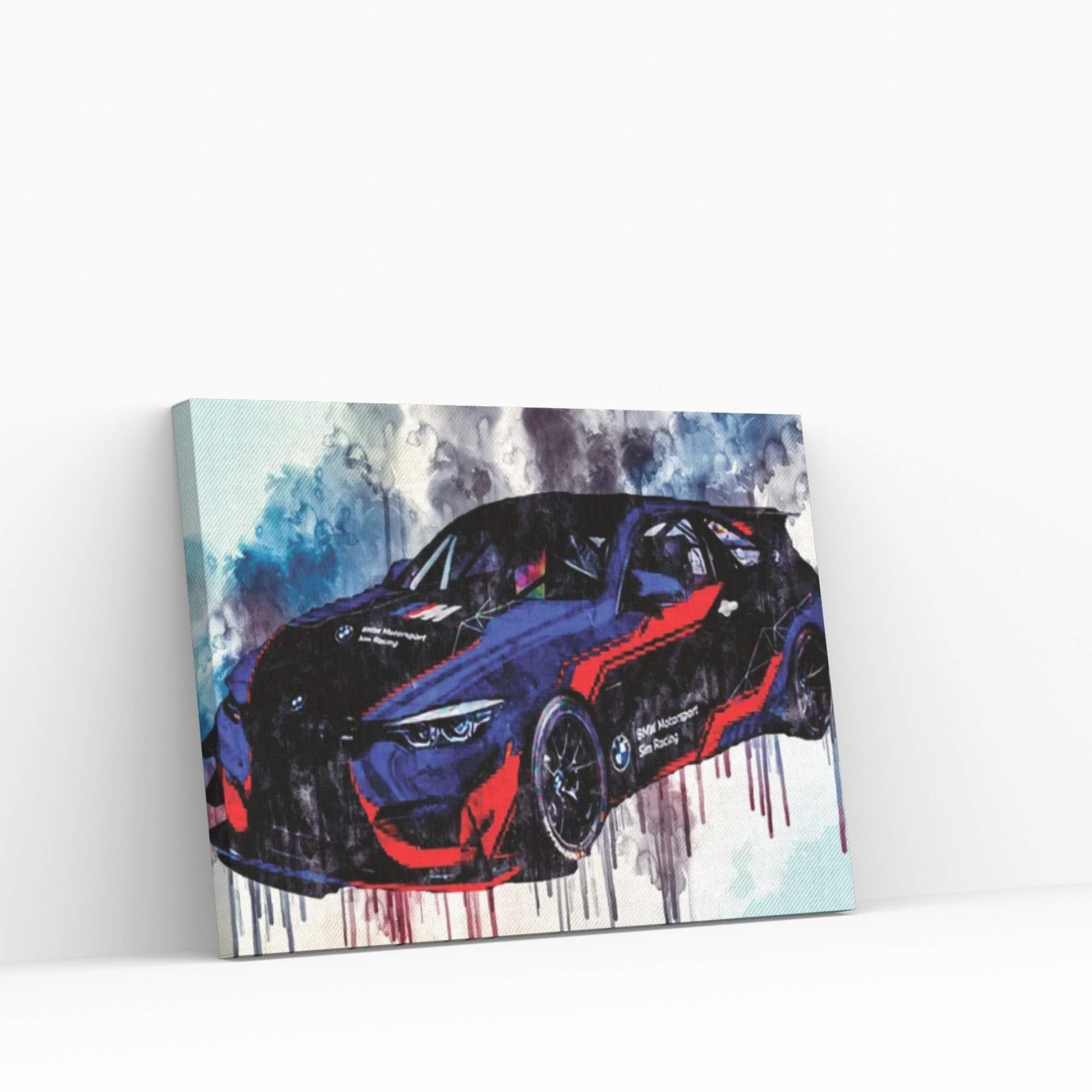 Bmw M4 Gt4 2021 Exterior Front View Tuning M4 Race Car Canvas Wall Art - Y Canvas