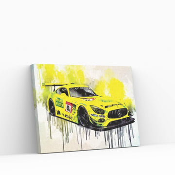 Mercedes-Amg Gt3 2019 Racing Car German Sports Cars Team Mann-Filter Adac Gt Masters Christian Hohenadel Lance David Arnold Raf Canvas Wall Art - Y Canvas