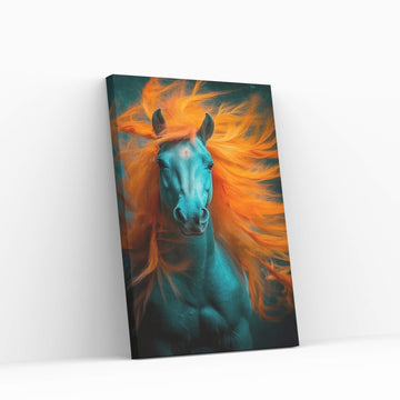 Beautiful White Horse Canvas Wall Art , Animal Wall Art - Y Canvas