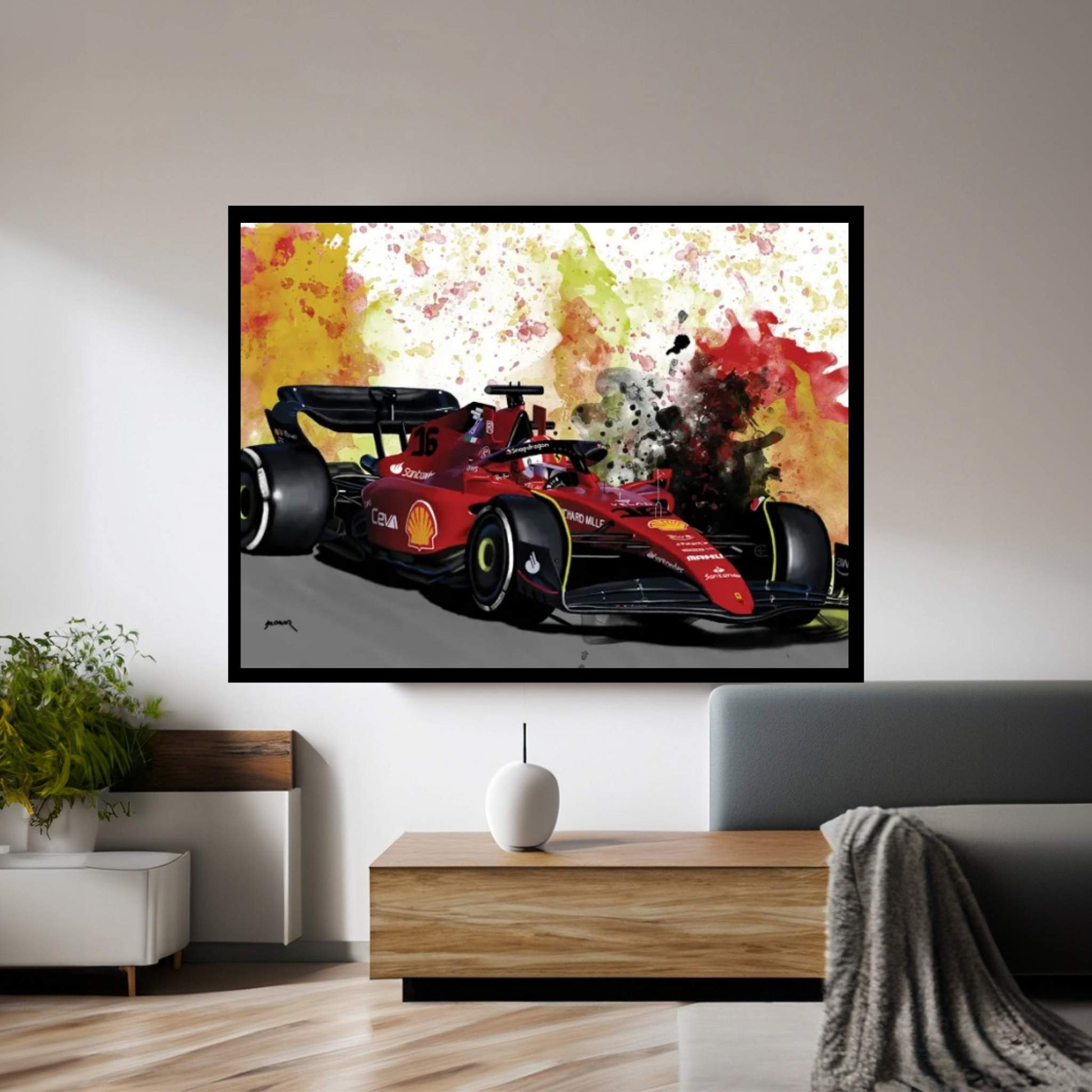 Leclerc's Racecar Canvas Wall Art - Y Canvas