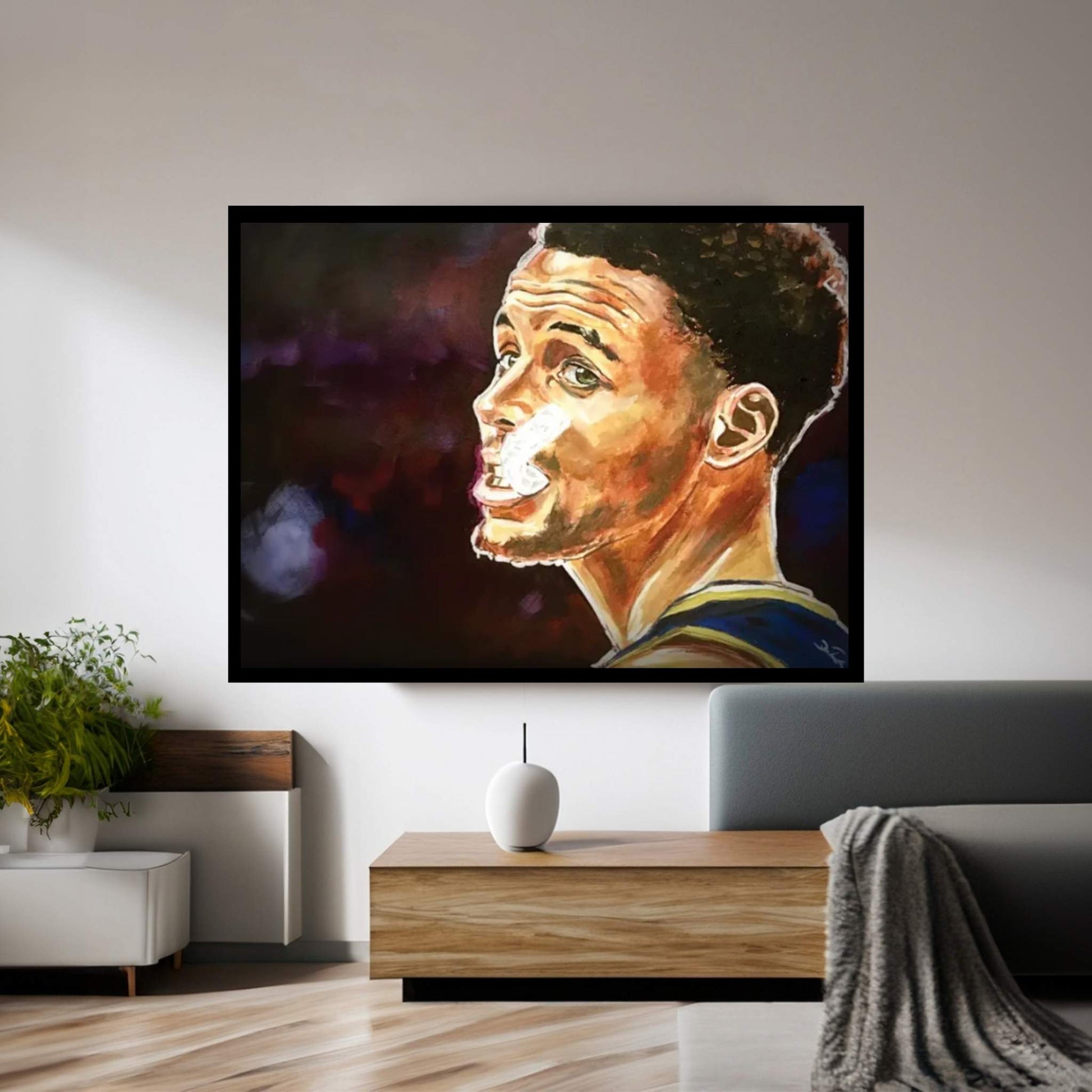 Steph Mouthpiece Canvas Wall Art - Y Canvas
