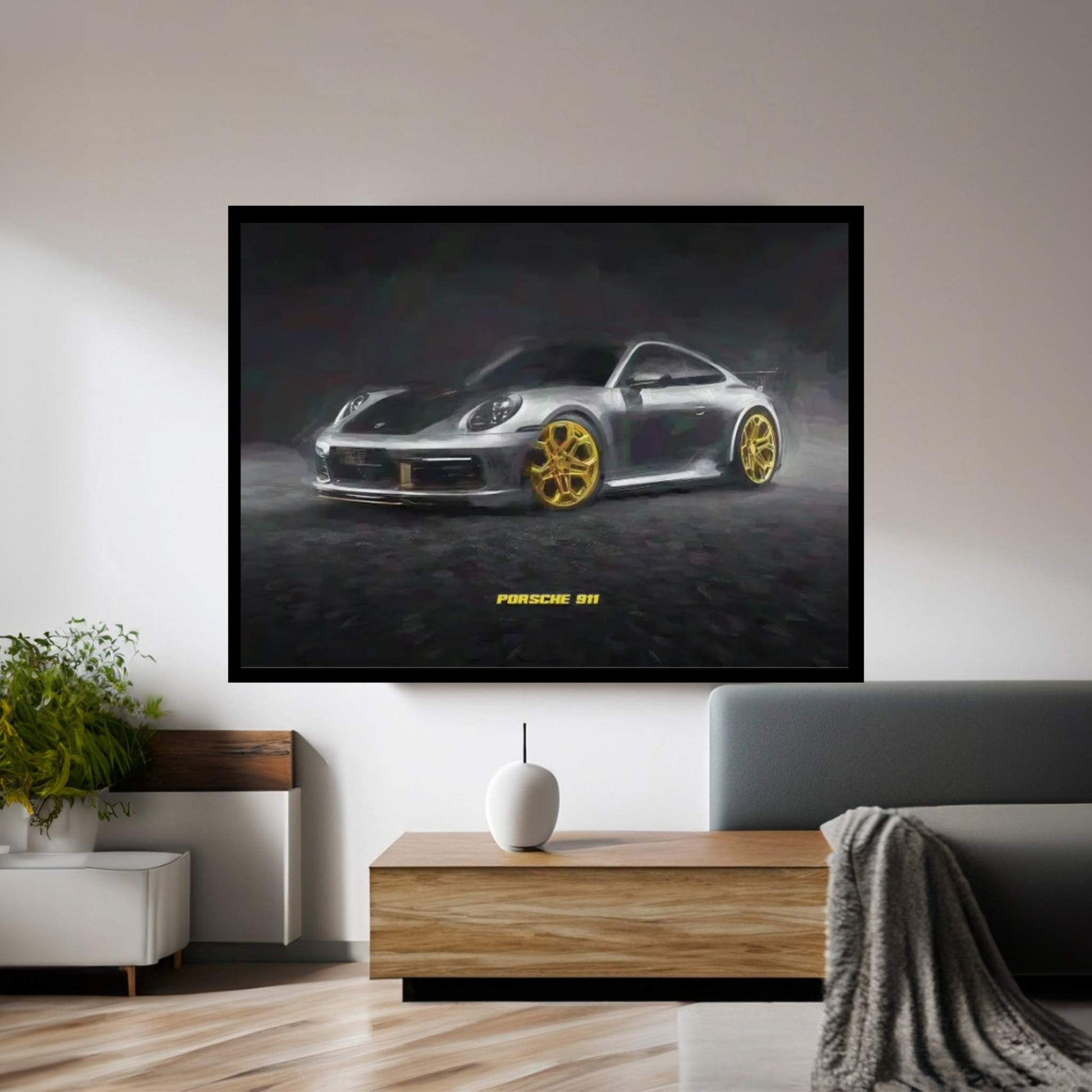 Porsche 911 In Watercolor Canvas Wall Art - Y Canvas
